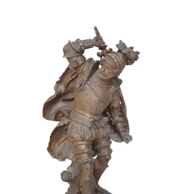 Sale Photo Thumbnail #244: ANTIQUE SPELTER STATUE RENAISSANCE CAVALIER 26"