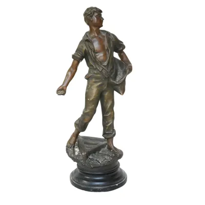 Sale Photo Thumbnail #300: ANTIQUE AFTER EMILE ROUSSEAU PLASTER SCULPTURE