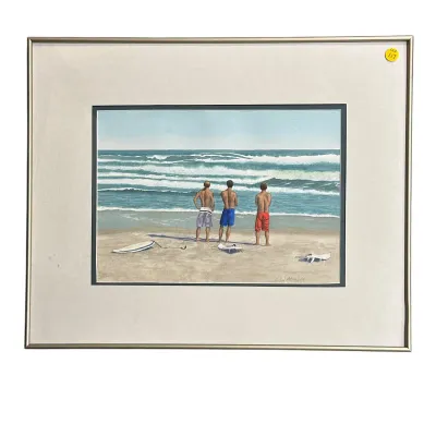 Sale Photo Thumbnail #136: ROBERT PADGETT ORIGINAL WATERCOLOR BOOGIE BOARDS