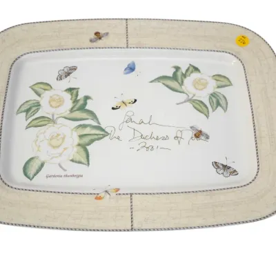 Sale Photo Thumbnail #251: SIGNED VINTAGE WEDGWOOD "SARAH'S GARDEN" SERVING PLATTER
