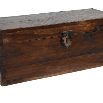 Sale Photo Thumbnail #151: PRIMITIVE DARK WALNUT STORAGE / SHOPKEEPERS BOX