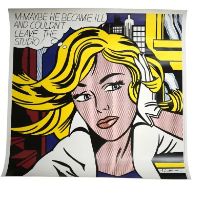 Sale Photo Thumbnail #165: ROY LICHTENSTEIN SIGNED 1992 M-MAYBE POSTER