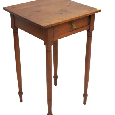 Sale Photo Thumbnail #106: ANTIQUE SHERATON CHERRY ONE DRAWER WORK STAND