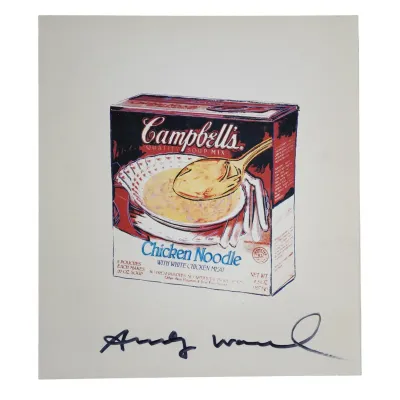 Sale Photo Thumbnail #170: ANDY WARHOL SIGNED SOUP BOXES EXHIBITION ANNOUNCEMENT
