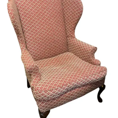 Sale Photo Thumbnail #80: ANTIQUE QUEEN ANNE WINGBACK CHAIR