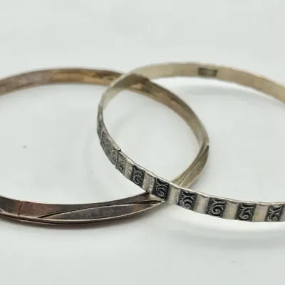 Vintage Sterling Signed Cuffs by Tahe and DaneCraft 