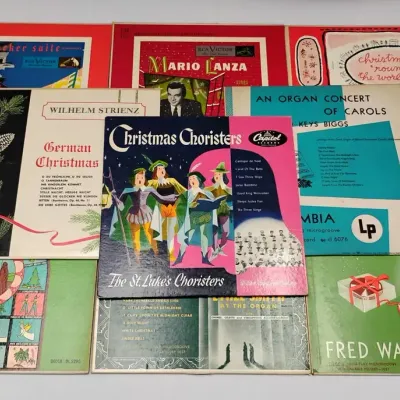Vintage Christmas Vinyl LP Record Album Lot - Mario Lanza, Capitol, Decca, RCA