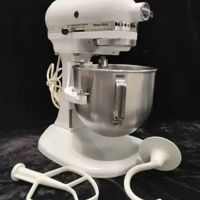 Vintage KitchenAid Heavy Duty Stand Mixer with Stainless Steel Bowl & Attachments