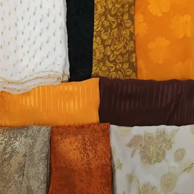Vintage Gold Toned & Patterned Scarves