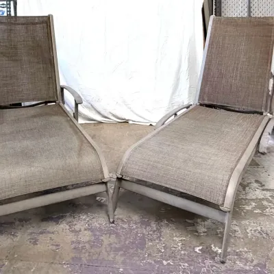 Sunbrella Outdoor Aluminum Chaise Lounge Chairs (Pair) 