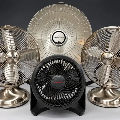 MinkaAire Metal Desk Fans, Honeywell Air Circulator & Presto HeatDish – New Description Four-piece