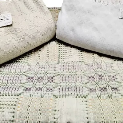 Vintage Handwoven Kentucky Coverlets 1930s Fireside Industries & Plaid  
