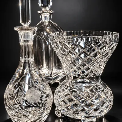 Cut Crystal Decanters & Vase