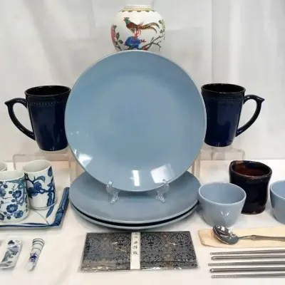 Pillivuyt France Slate Blue Bowls & Asian Tableware