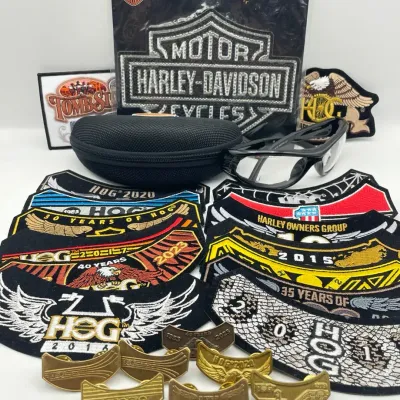 Harley-Davidson HOG (Harley Owners Group) Commemorative Patch, Pin & Riding Glasses Memorabilia