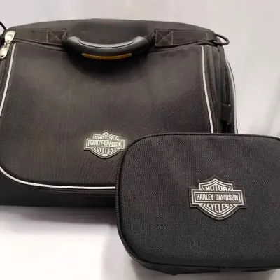 Harley-Davidson Motorcycle Sissy Bar Travel Bag Luggage Set with Rain Cover & Straps
