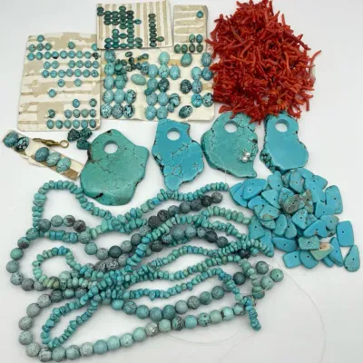 Turquoise and Coral for Jewelry Making 