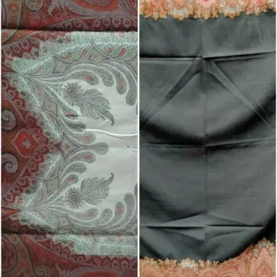 2 Vintage Paisley Tablecloths Shawls Woven Boho Tapestry Rust Brown