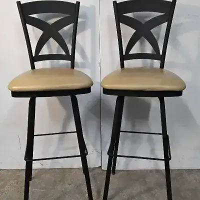 Amisco Black Metal Barstools (2)