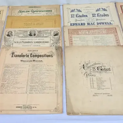 1880-1919 Antique Pianoforte & Piano Sheet Music / 15 Pieces