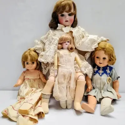 Antique German Bisque, Shirley Temple Composition 1965 Vogue Dolls 