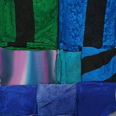 Vintage Blue Silk Scarves