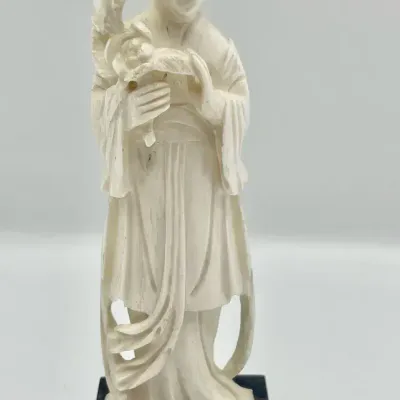 Vintage Asian Carved Maiden Figurine 
