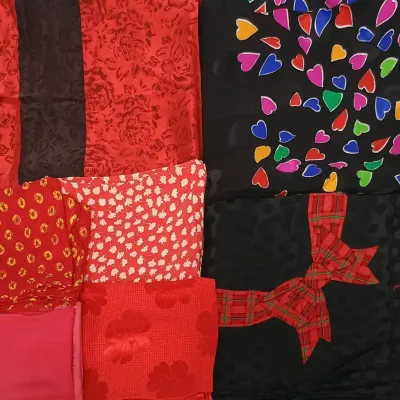 Vintage Red Silk Scarves