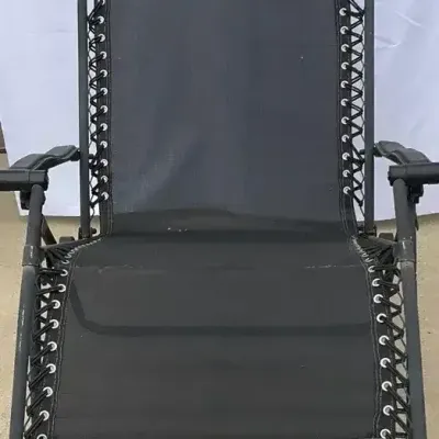 Zero Gravity Lounge Chairs, Black & Tan Folding Recliner Patio Chairs