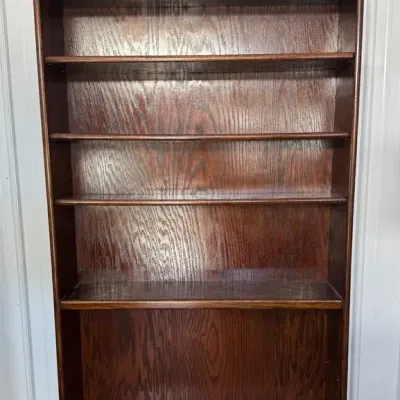 Tall Oak Bookcase, Solid Wood Open Shelf Bookshelf 80"