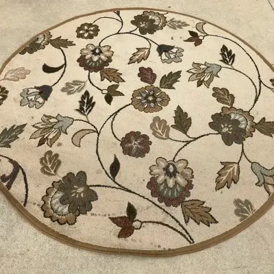 Oriental Weavers Round Floral Area Rug, 6'7" Ivory Botanical Vine Pattern