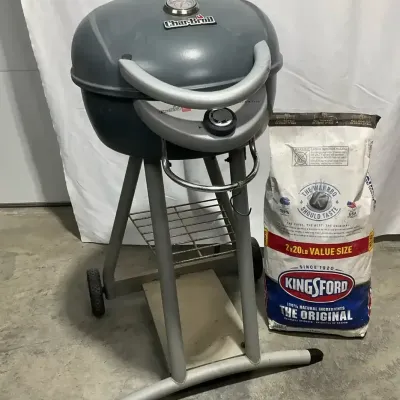 Char-Broil Patio Bistro Electric Grill with Kingsford Charcoal