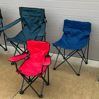 Folding Camping Chairs with Kids Camp Chair, Teal, Navy, Gray & Red Quad Chairs