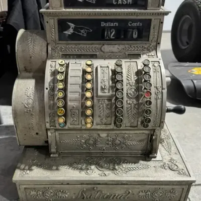 Antique National Cash Register, Working Ornate Brass NCR Model 441