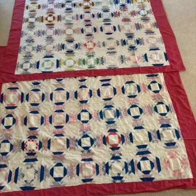 Pair Of Colorful Depression Era Quilts