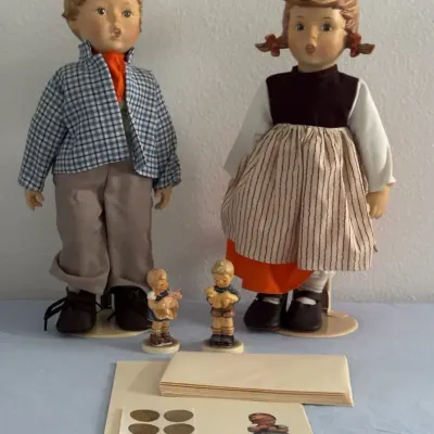 2 Hummel 15” Birthday Serenade Dolls, 2 Hummel Figurines And Stationary! 