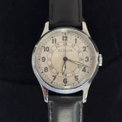 Mens LeCoultre Military Style Vintage Watch 