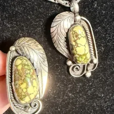 Sterling Silver Navajo Tortoise Necklace And Ring