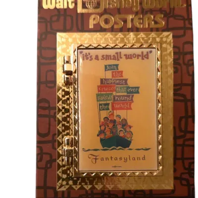 Sale Photo Thumbnail #31: Walt Disney World limited edition 'it's a small world' poster series hinged pin, mounted on its original backing card.