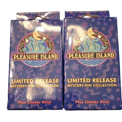 Sale Photo Thumbnail #33: Two sealed boxes of Disney Pleasure Island Limited Release Mystery Pin Collection pins.