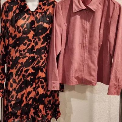 Women's - Long Sleeve Top Plus Pink Jacket - Size XL 