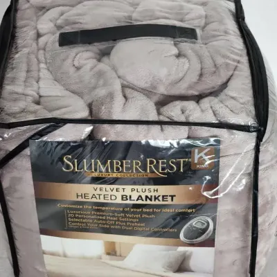 Sunbeam Slumber Rest Velvet Plush Electric Blanket 