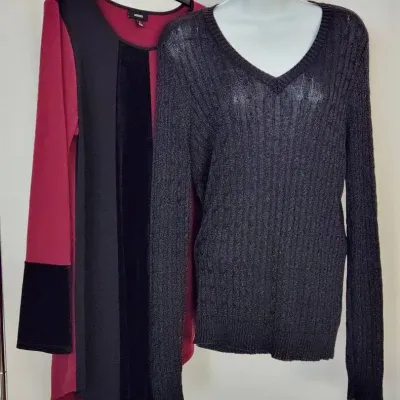 2 Women's Long Sleeve Tops - Size Medium 