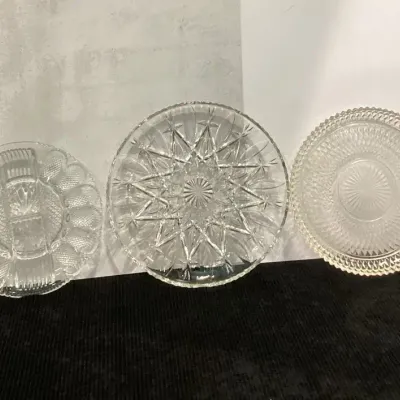 Clear Pressed Glass Serving Plates