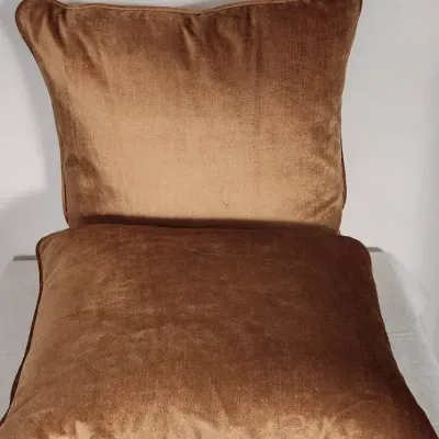 Fall Velour Throw Pillows — 18x18 with Side Zippers, Set of 2
