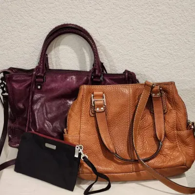 Fossil + Rebecca Minkoff Leather Purses & Baggallini Wallet — Set of 3