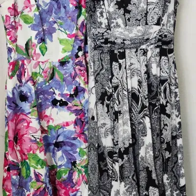 Women’s Sleeveless Floral Dresses — Size Medium, Set of 2