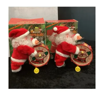 A Set Of 10 Inch Life Like Walking Santa Claus
