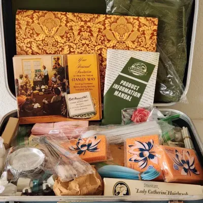 Suitcase Full Of Vintage Stanley Home Products 