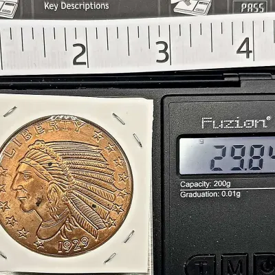 Sale Photo Thumbnail #40: 1929 Indian Head $5 Gold Coin Design Golden State Mint 1 oz .999 Copper Round